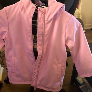 Toddler Pink Fleece Lined Rain Jacket
